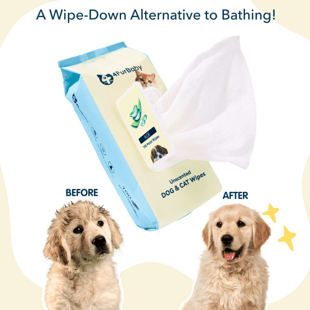 Plant-Based Pet Wipes for Dogs & Cats – Hypoallergenic, Gentle, Cleaning & Hydrating for Paws, Body & Butt – Daily Grooming Use – 400 Count