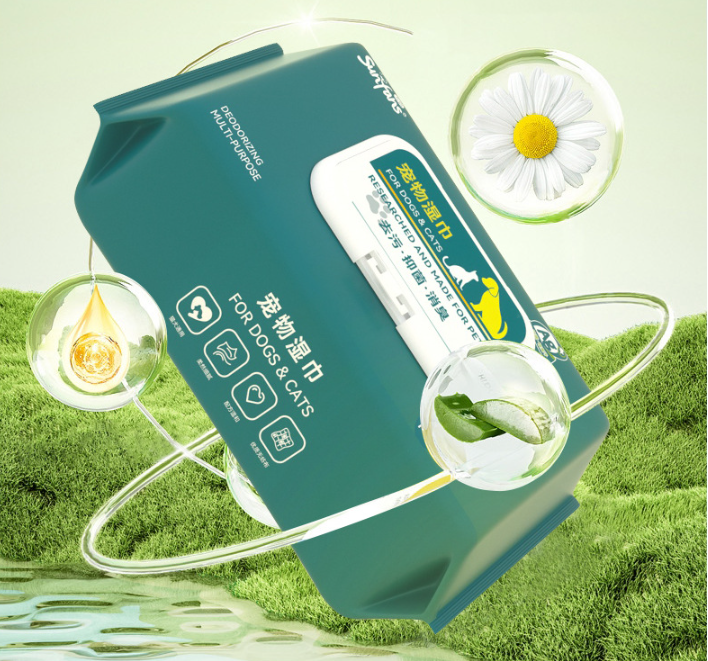 Pet Wet Wipes 80 Sheets Dog Cat Wet Tissues No Rinse Cleaning Eye Tear Stains Body Supplies Wet Tissues