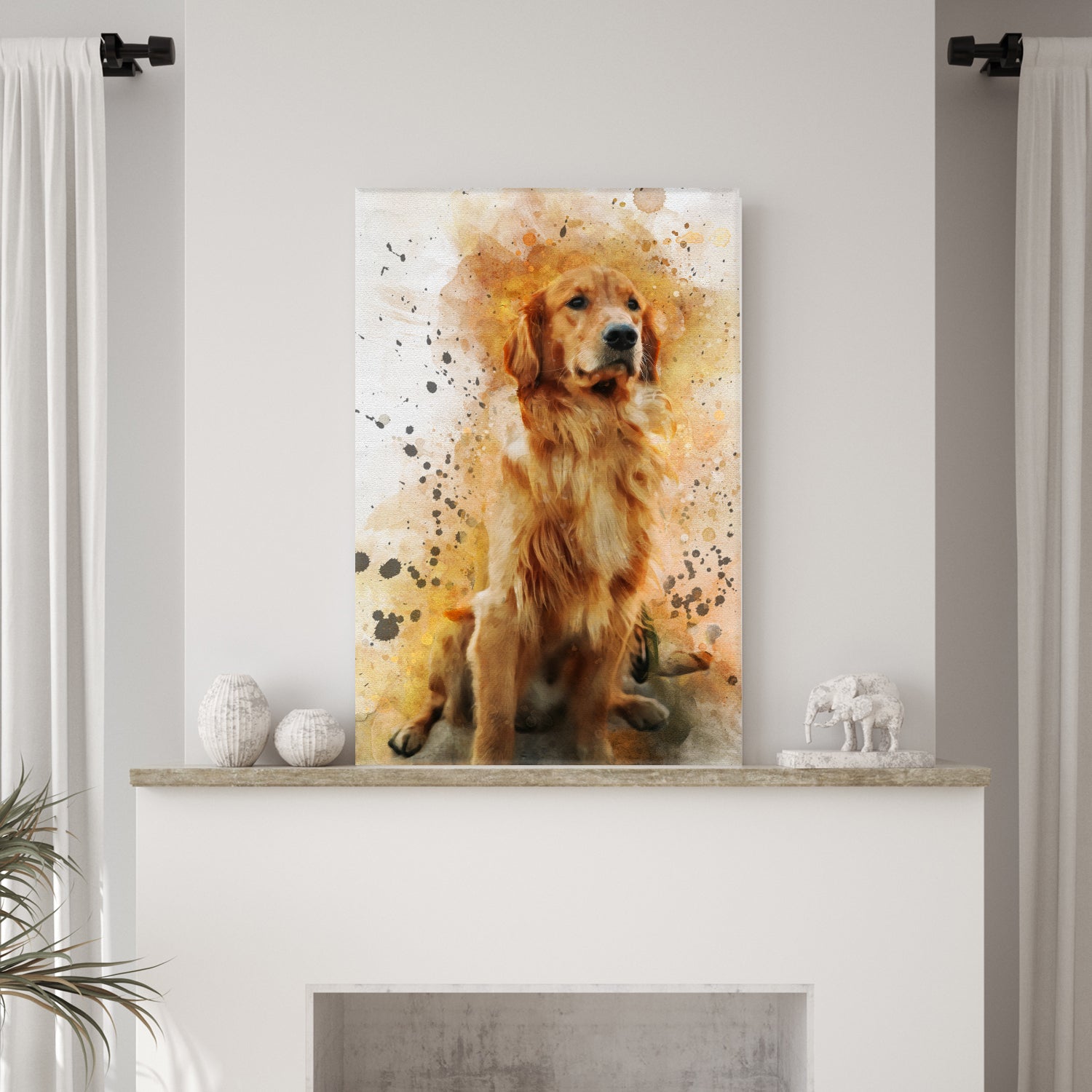 Pet Watercolor Portrait Custom Wall Art