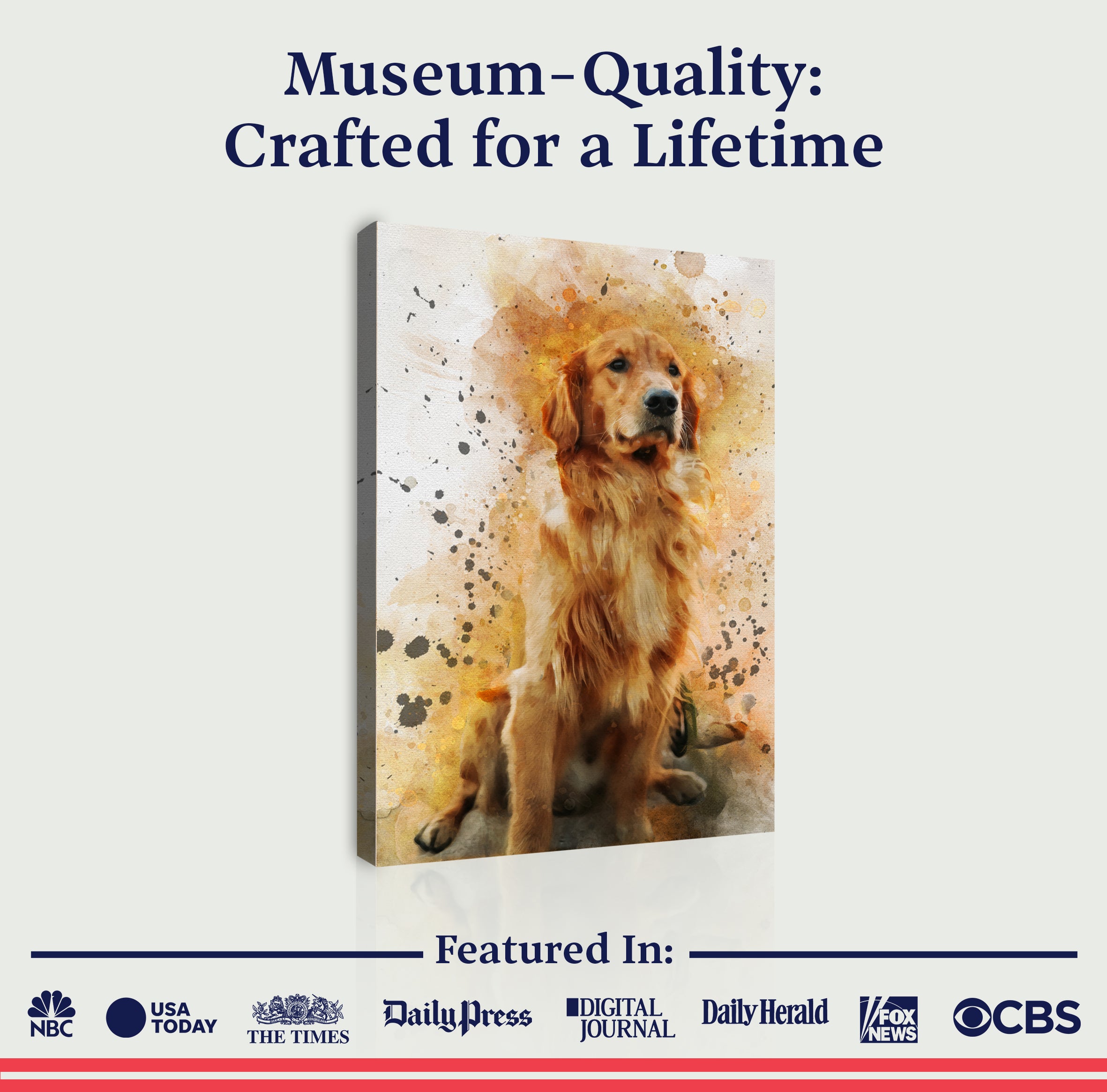 Pet Watercolor Portrait Custom Wall Art