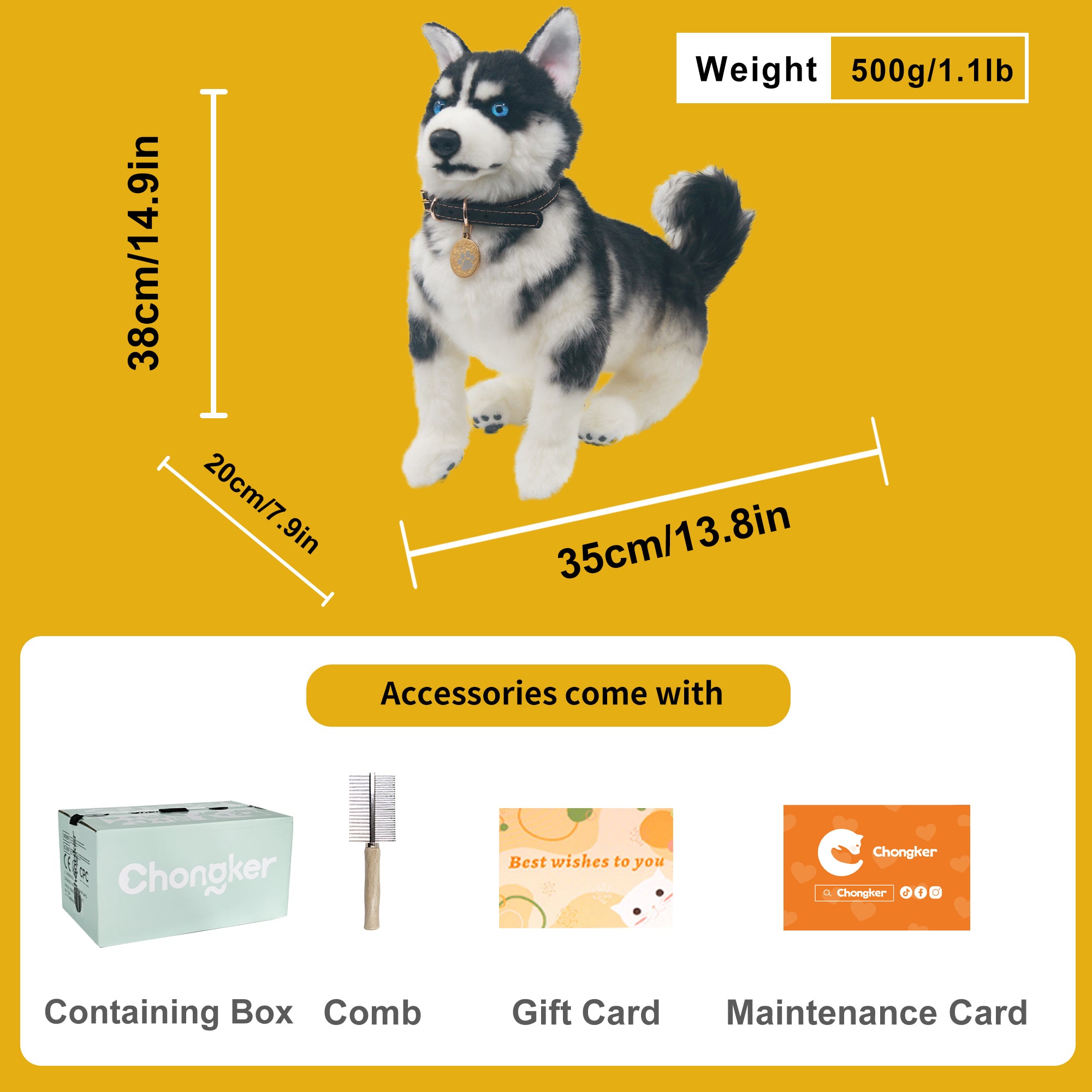 Husky Plush – Realistic Dog Toy Gift for Pet Lovers