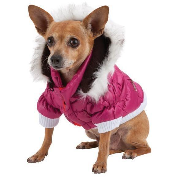 Pet Life ® Classic Metallic Fashion 3M Insulated Dog Coat Parka  w/ Removable Hood
